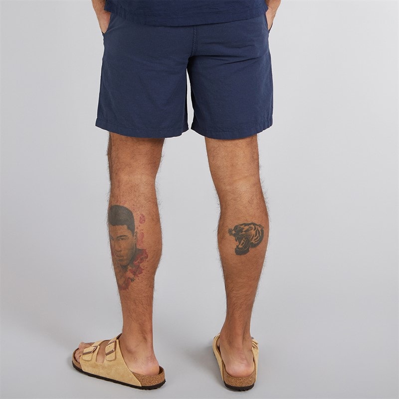 Mens Jaiden Linen Blend Shorts Navy Blazer - Image 2