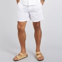 Mens Jaiden Linen Blend Shorts White