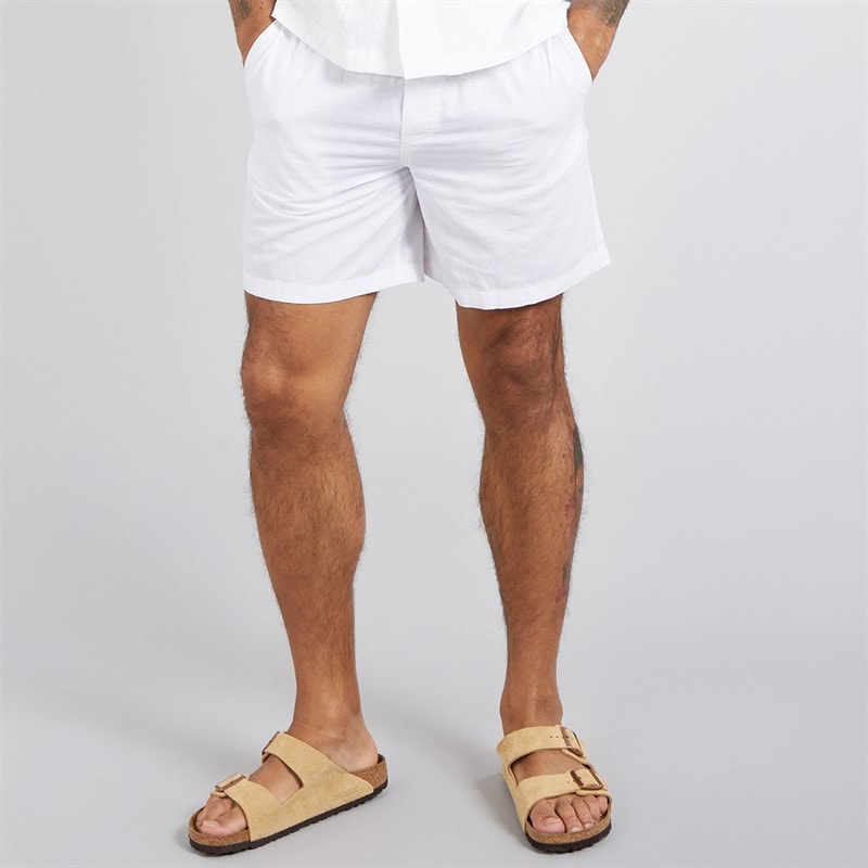 Mens Jaiden Linen Blend Shorts White - Image 1