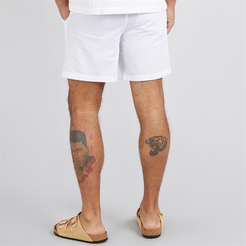 Mens Jaiden Linen Blend Shorts White - Image 2