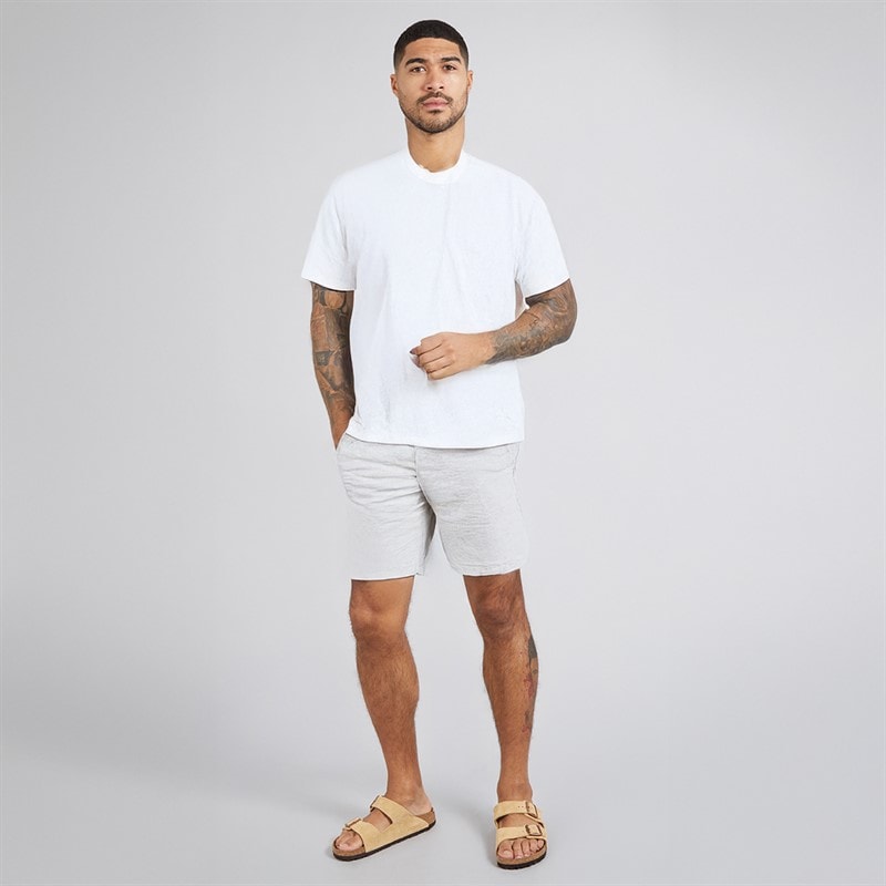 Mens Jaiden Linen Blend Shorts White - Image 3