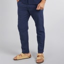 Mens Kane Paros Linen Blend Trousers Navy Blazer
