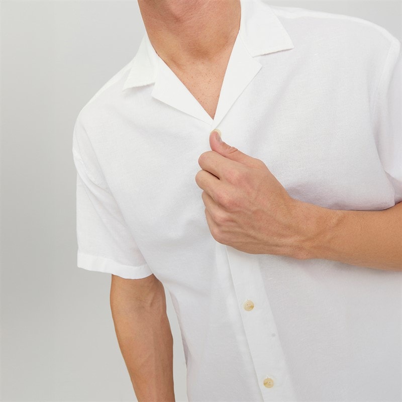 Mens Summer Resort Short Sleeve Shirt White - Image 3