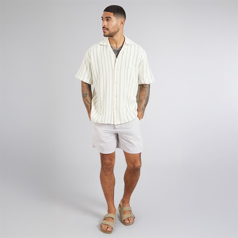 Mens Jaiden Linen Blend Shorts Crockery - Image 3