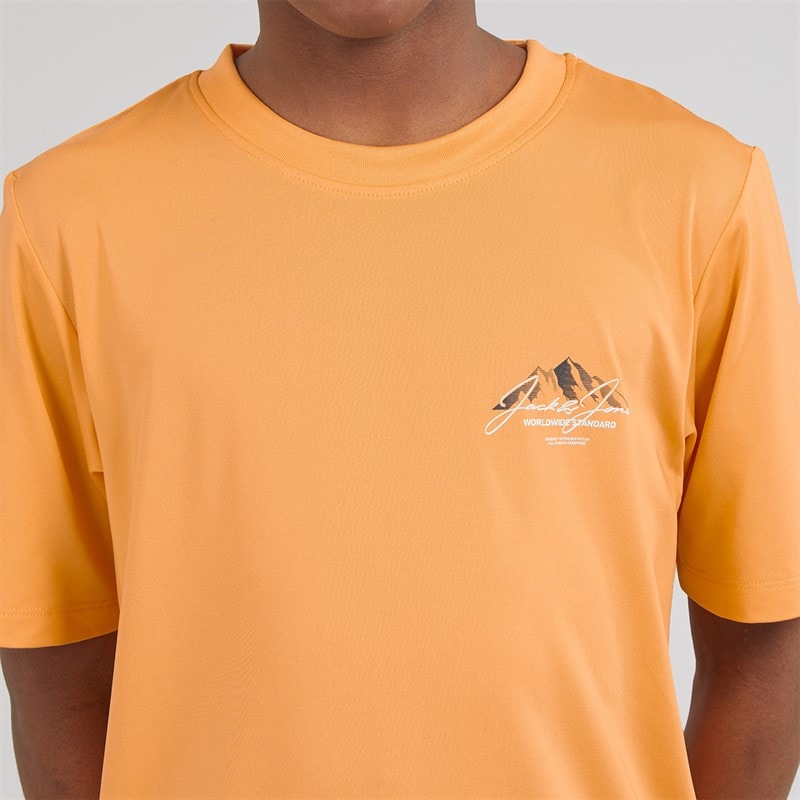 Boys Mountain Tech T-Shirt And Shorts Set Peach Cobbler - Image 3