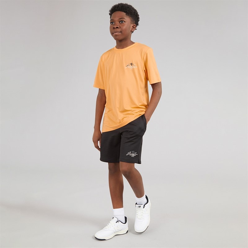 Boys Mountain Tech T-Shirt And Shorts Set Peach Cobbler - Image 4