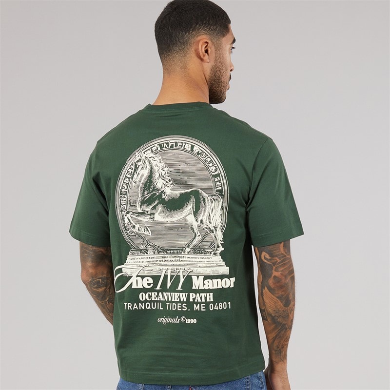 Mens Maine Back Print T-Shirt Sycamore - Image 3