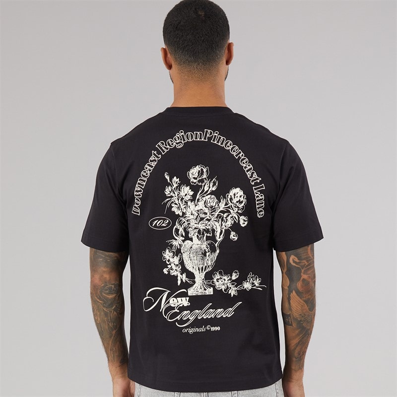 Mens Maine Back Print T-Shirt Black - Image 3