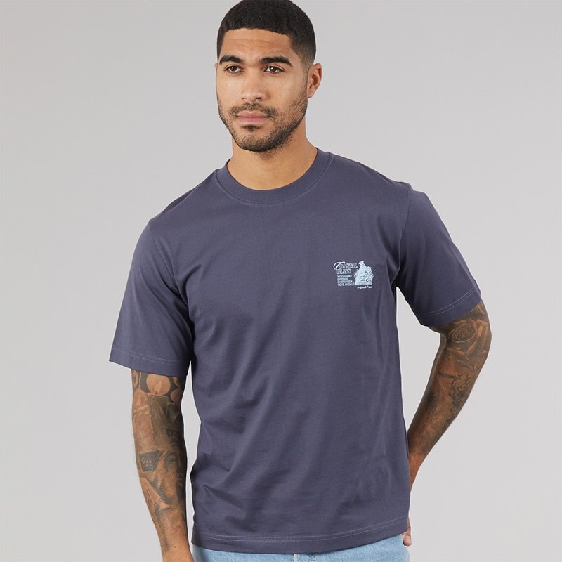 Mens Maine Back Print T-Shirt Odyssey Grey - Image 3