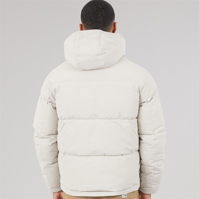Mens Surface Hooded Puffer Coat Moonbeam - Image 3
