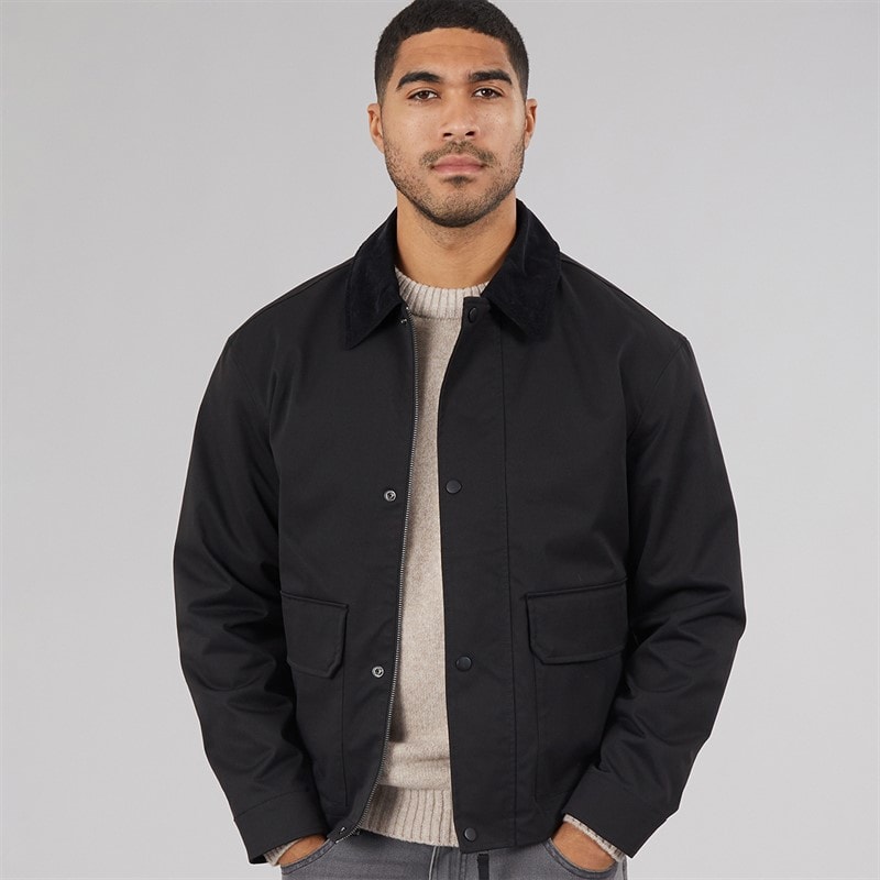 Mens River Utility Coat Black - Image 2