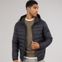 Mens Bradley Hooded Puffer Coat Black