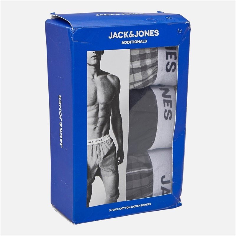 Mens Jaclaroi Three Pack Woven Boxers Poppy Seed - Image 2