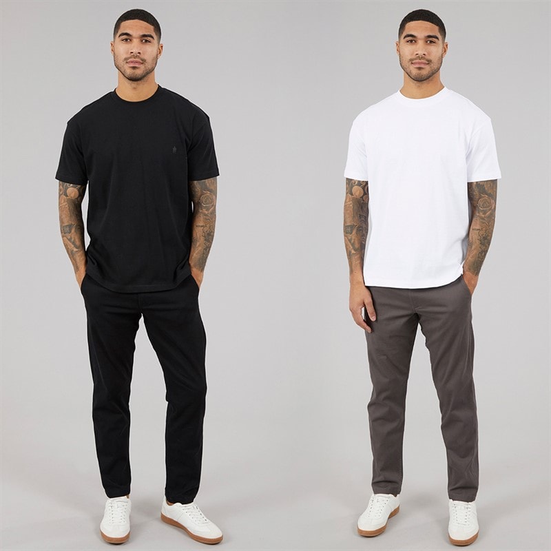 Mens Two Pack Relaxed Kane Dave Chinos Black/Asphalt - Image 3