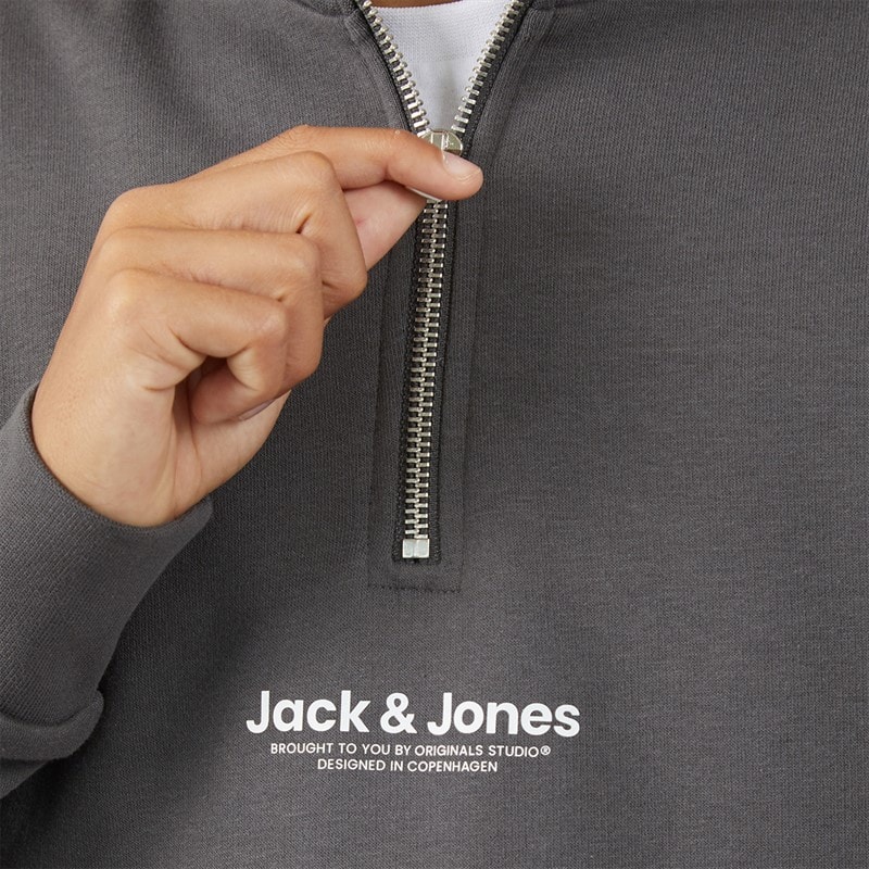 Boys Vesterbro Quarter Zip Sweatshirt Tracksuit Asphalt - Image 3