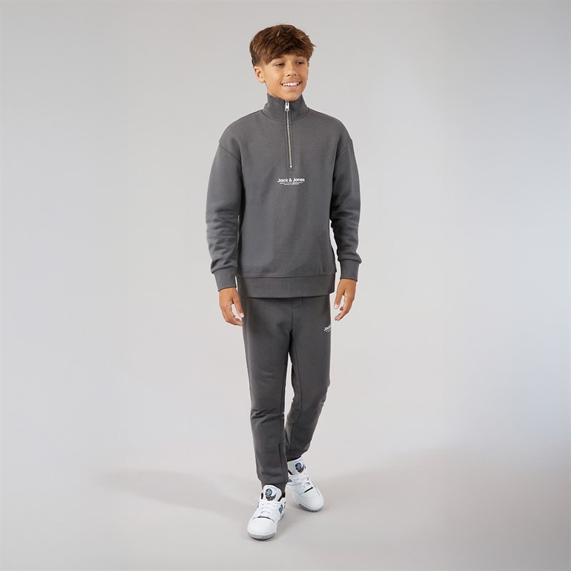 Boys Vesterbro Quarter Zip Sweatshirt Tracksuit Asphalt - Image 4