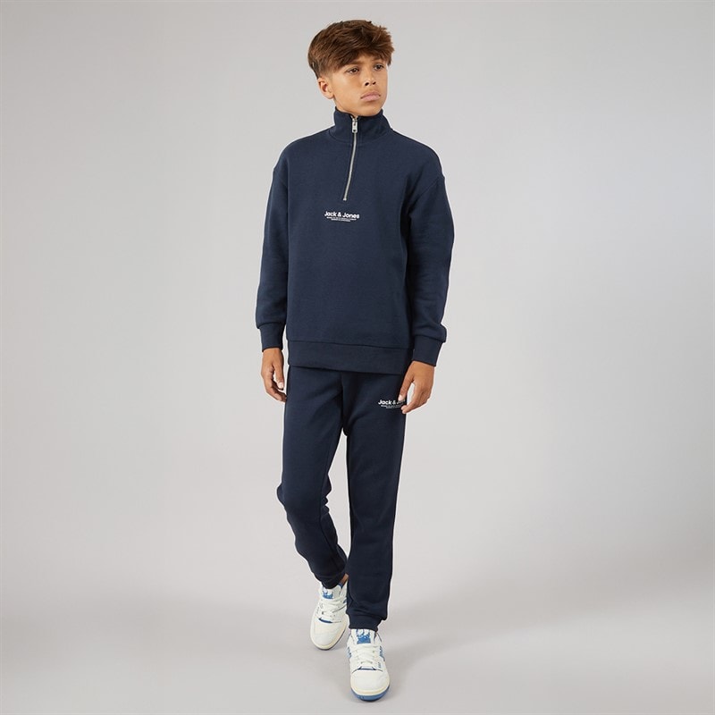 Boys Vesterbro Quarter Zip Sweatshirt Tracksuit Navy Blazer - Image 4