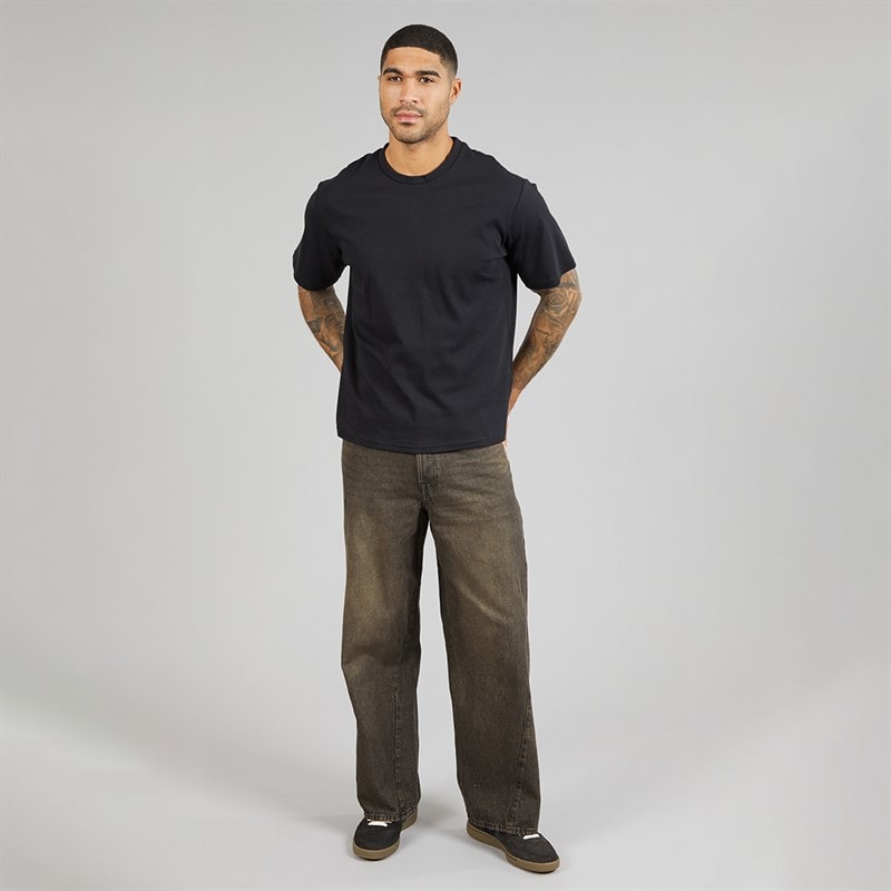 Mens Dave Skewed 464 Wide Jeans Black Denim - Image 4