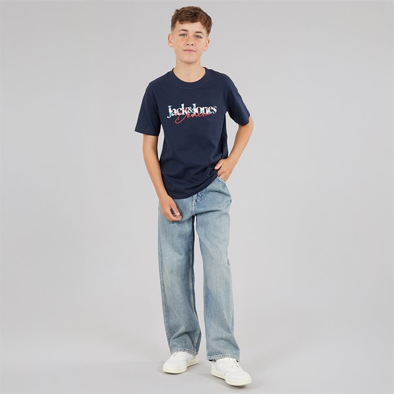 Boys Alex Orginal AKM 308 Baggy Fit Jeans Blue Denim - Image 4