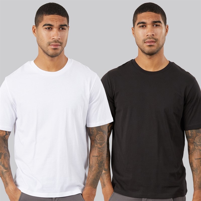 Mens Yuto Print Two Pack T-Shirts /Black White/Black - Image 2