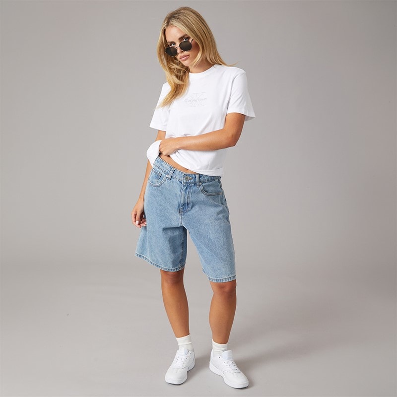 Womens Clasic Monologo T-Shirt Bright White - Image 4