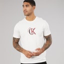 Mens CKJ Logo Graphic T-Shirt White Greige