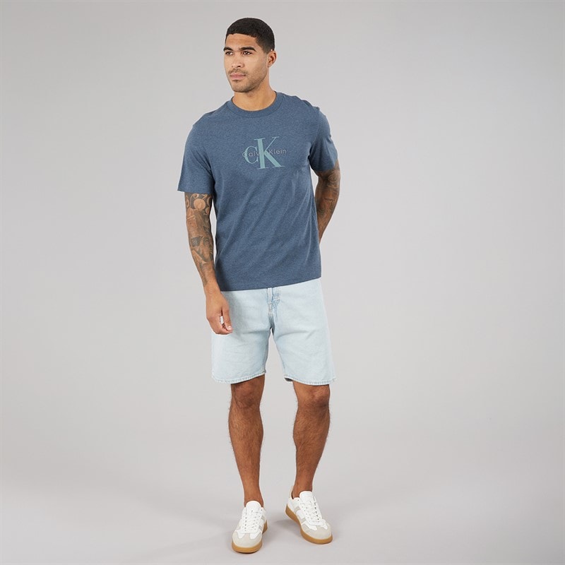 Mens Hero Monologo Graphic T-Shirt Nearly Navy Heather - Image 3
