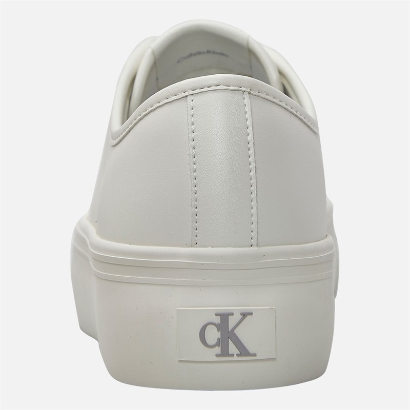 Womens Vulc Flatform Trainers Lily White - Image 3