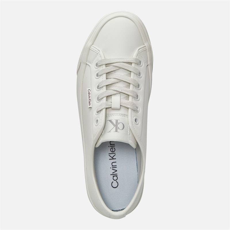 Womens Vulc Flatform Trainers Lily White - Image 4
