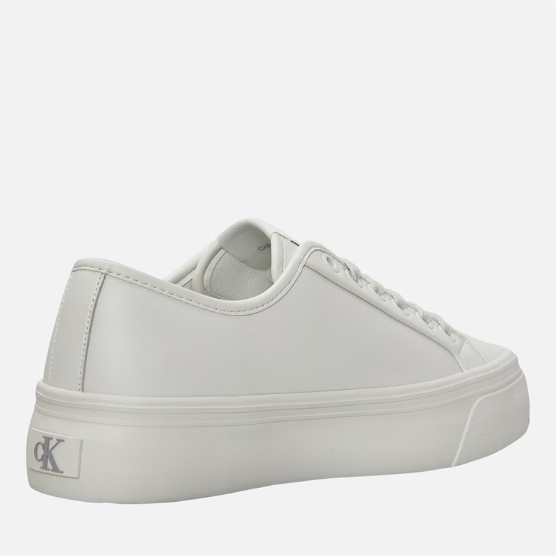 Womens Vulc Flatform Trainers Lily White - Image 5