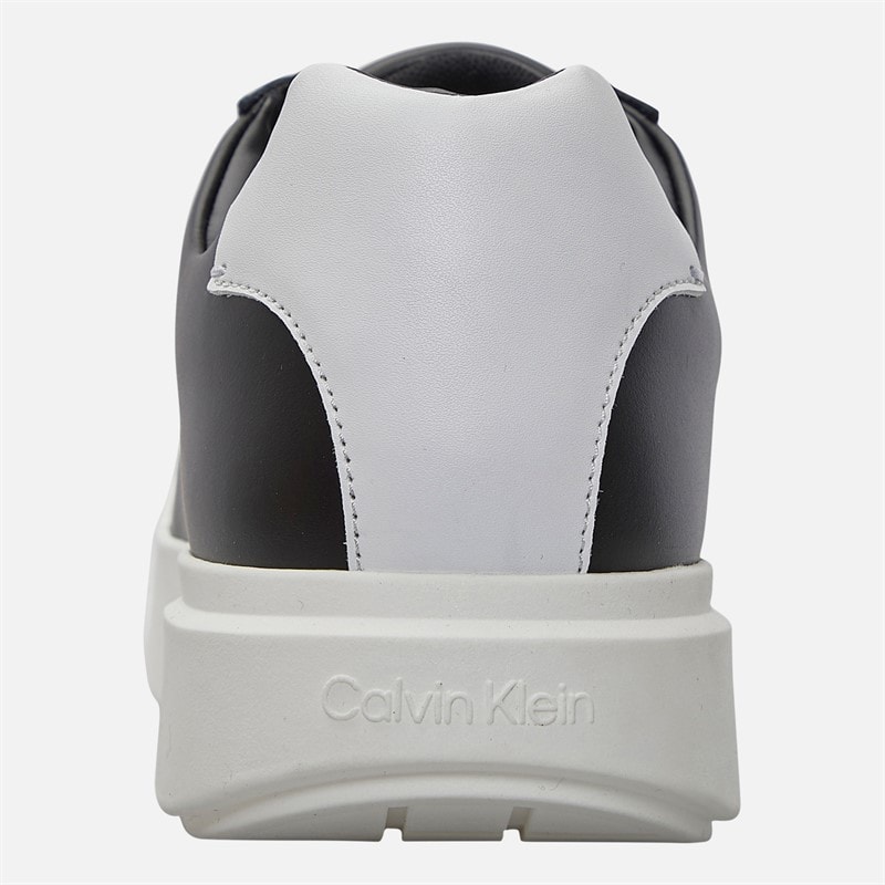 Mens Chunky Cupsole Trainers Black/Bright White - Image 3
