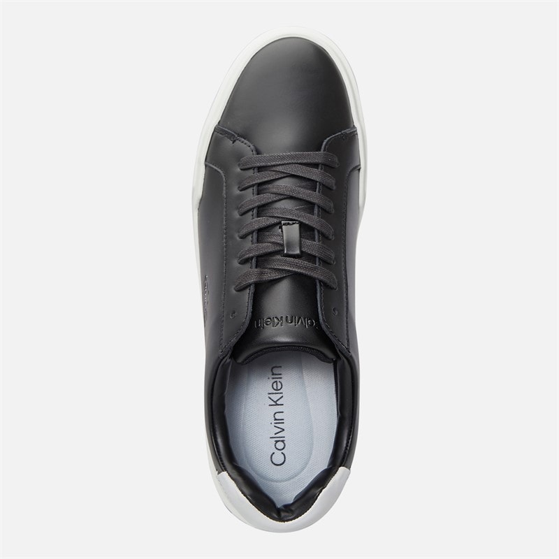 Mens Chunky Cupsole Trainers Black/Bright White - Image 4