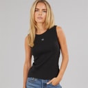 Womens Woven Label Vest Black