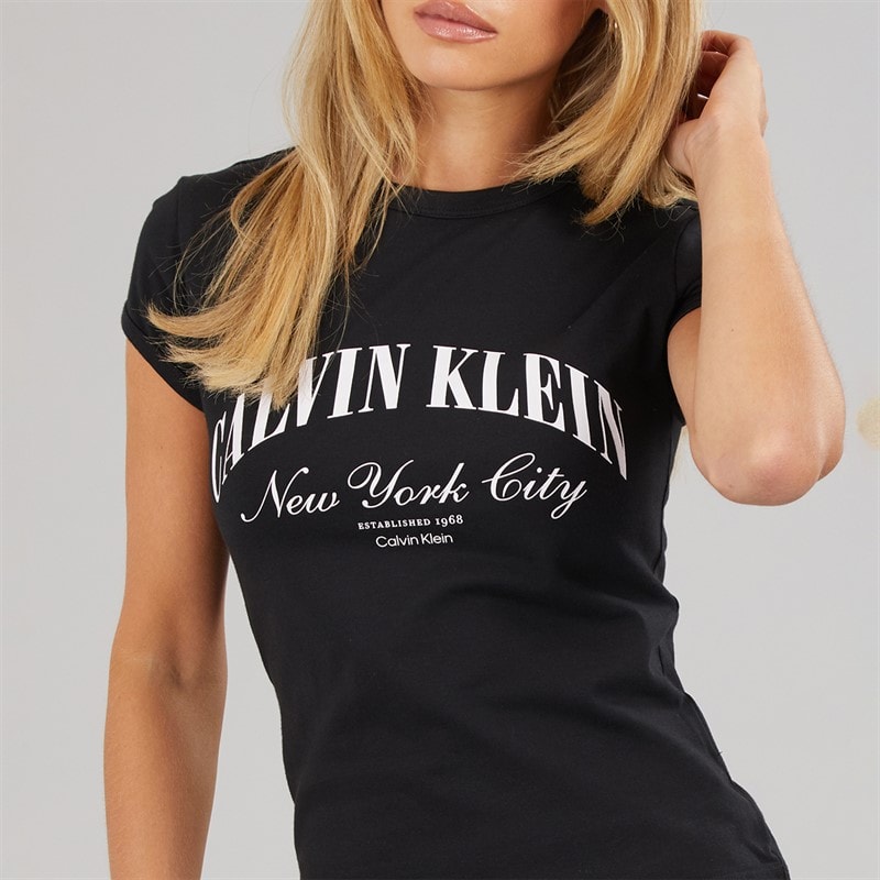 Womens Graphic Logo T-Shirt Black - Image 3