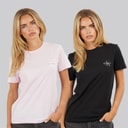 Womens Monologo Two Pack T-Shirts Cradle Pink/Black