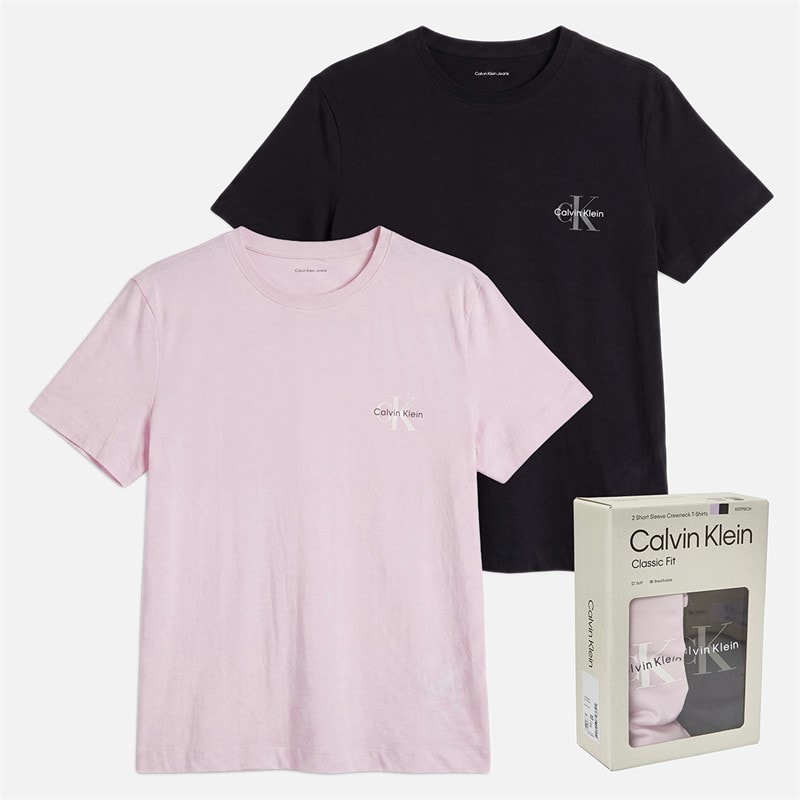 Womens Monologo Two Pack T-Shirts Cradle Pink/Black - Image 5