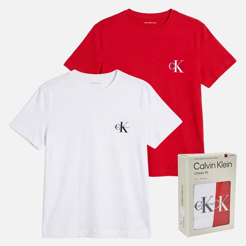 Womens Logo Two Pack T-Shirts Adrenaline Rush/Brilliant White - Image 4