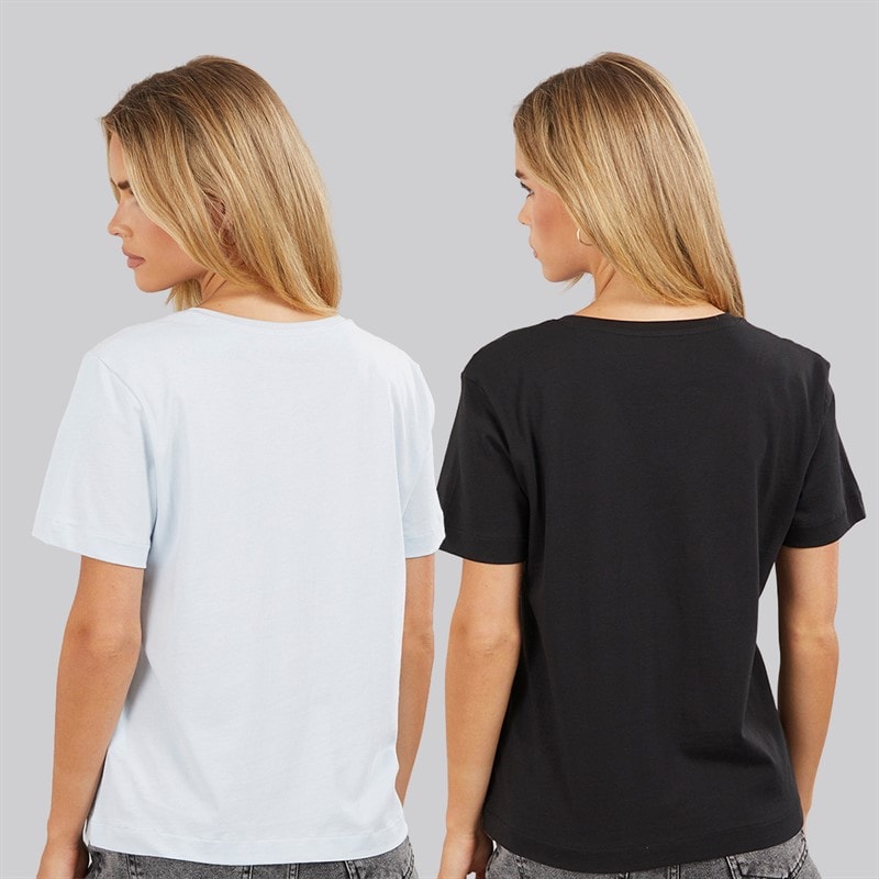 Womens Monologo Two Pack V-Neck T-Shirts Plein Air/Black - Image 2