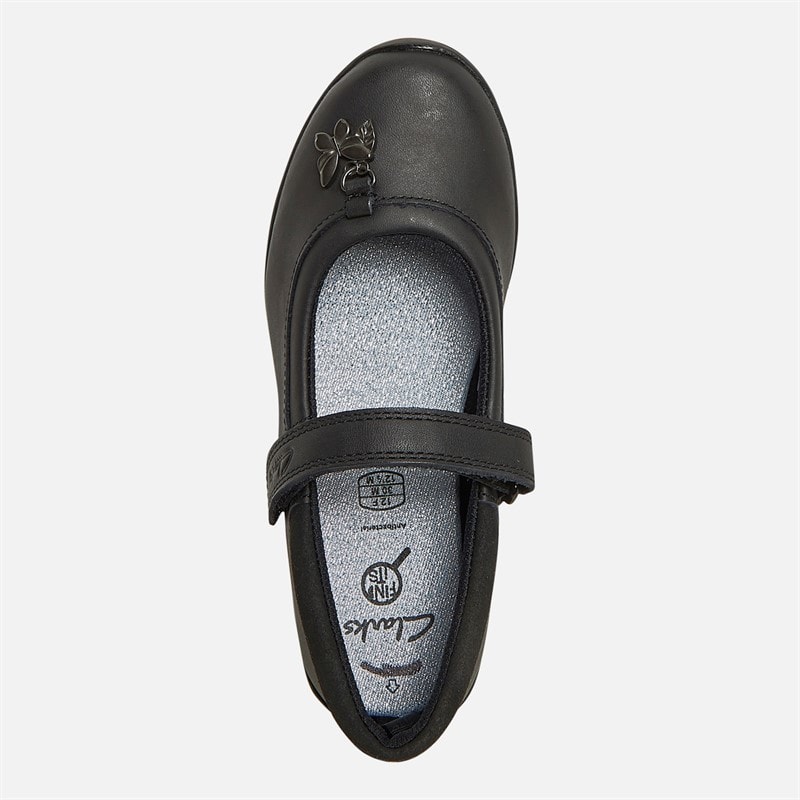 Clarks Girls Vibrant Trail E-Fit Mary Jane Shoes Black - Image 4
