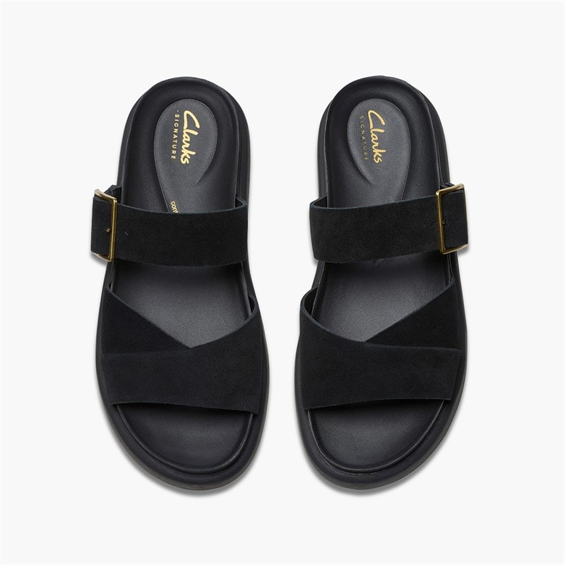 Womens Aristella D-Fit Sliders Black - Image 4