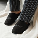 Mens Lyra Mule Slippers Black