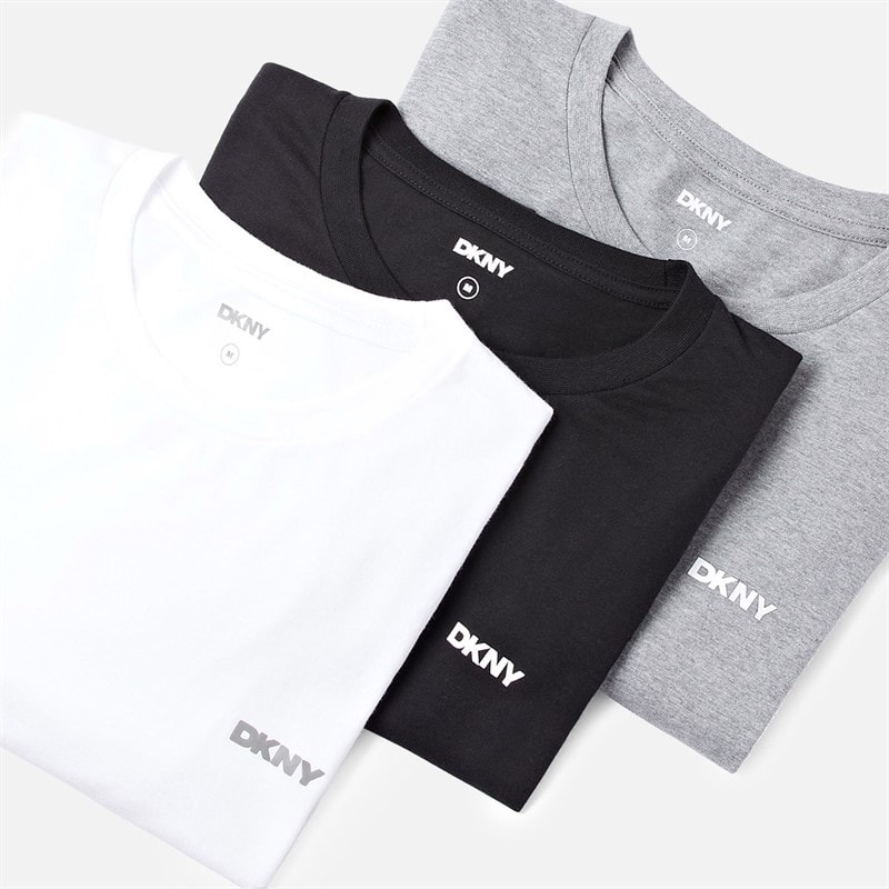 Mens Warrior Three Pack Long Sleeve Tops White/Light Grey Marl/Black - Image 2