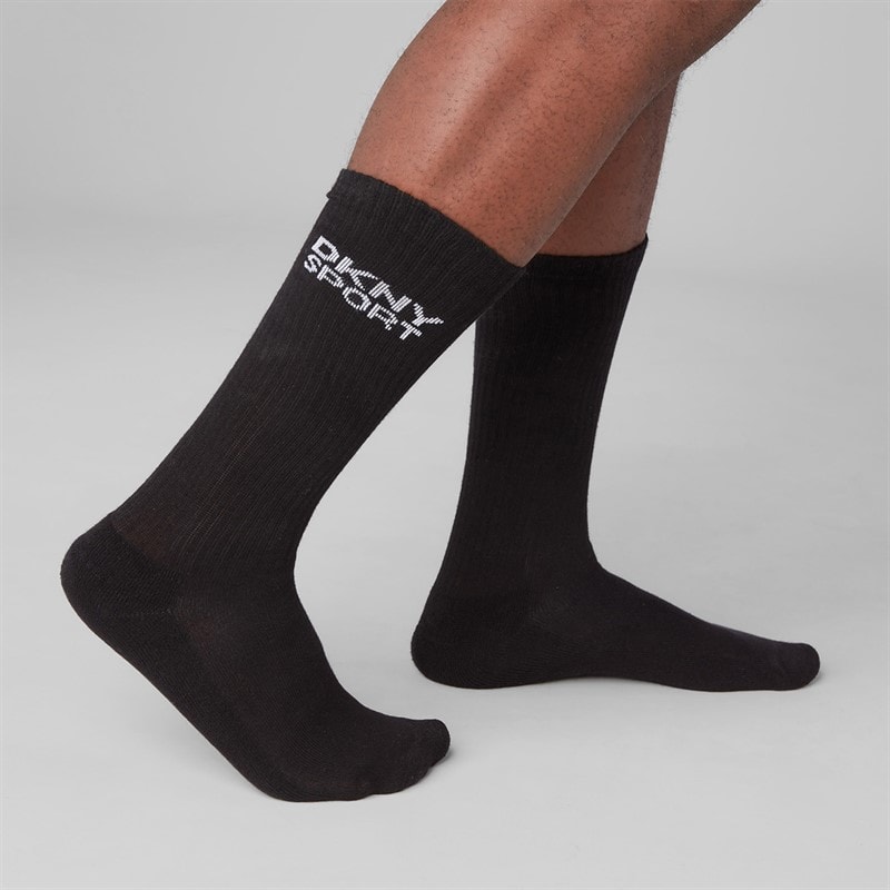 Mens Radde Five Pack Crew Socks Black/White/Grey - Image 2