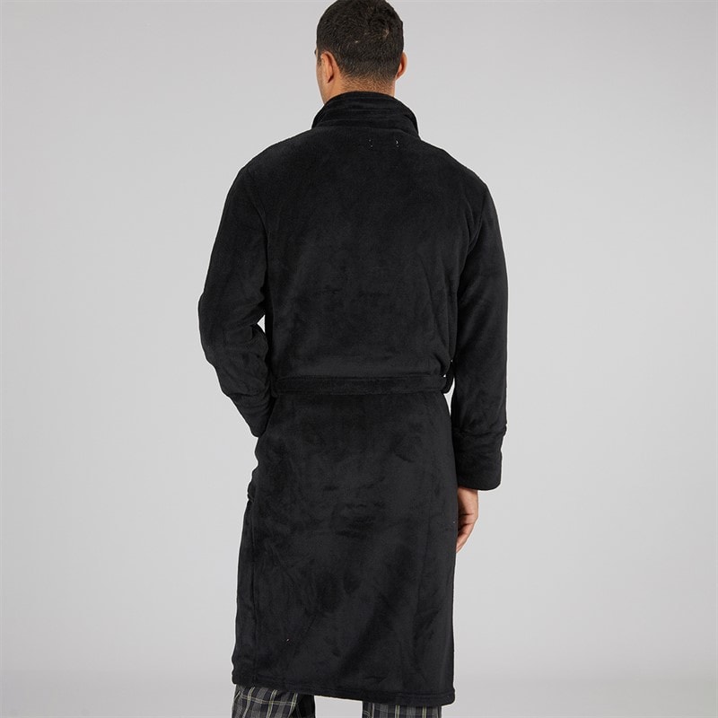 Mens Trash Pandas Fleece Robe Black - Image 2