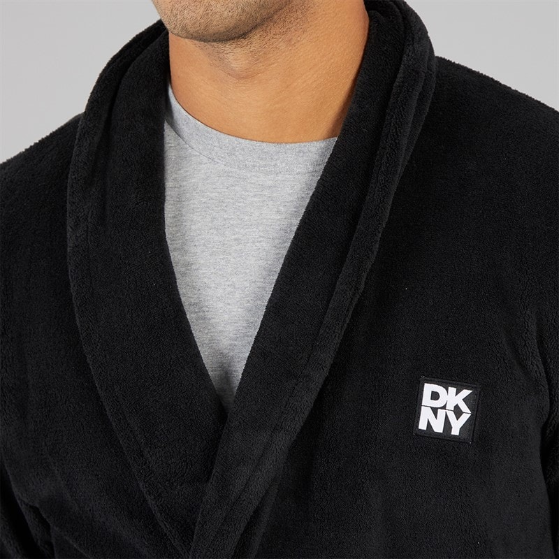 Mens Trash Pandas Fleece Robe Black - Image 3