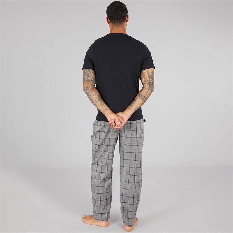 Mens Falcons T-Shirt And Woven Pants Lounge Set Black/Grey - Image 2