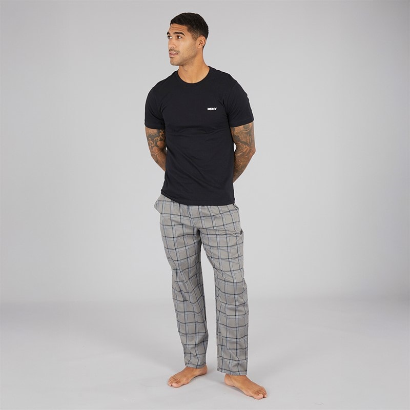Mens Falcons T-Shirt And Woven Pants Lounge Set Black/Grey - Image 4