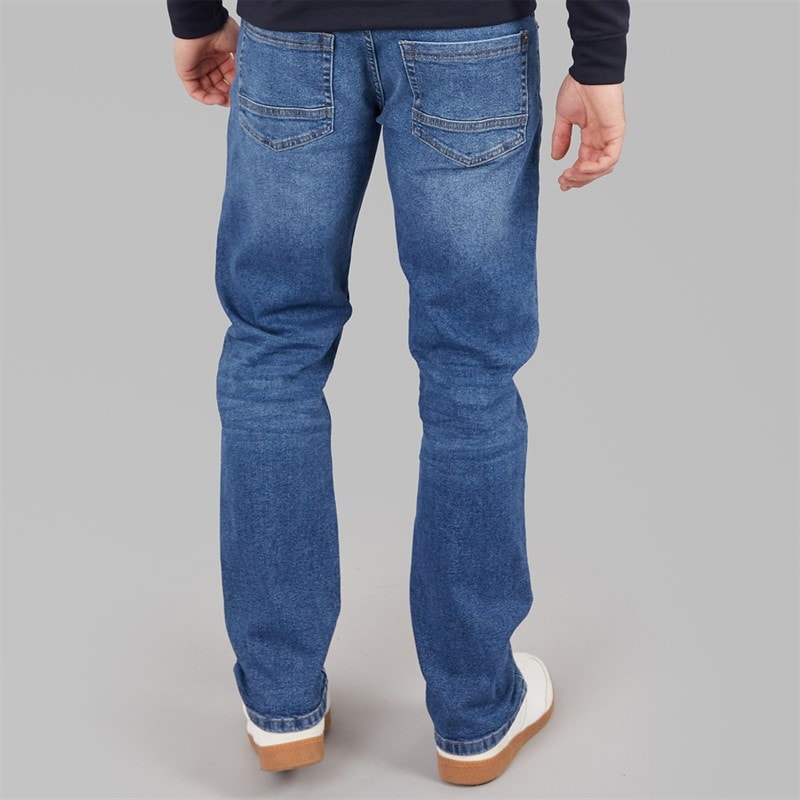 Mens Straight Fit Denim Jeans Stone Wash - Image 2