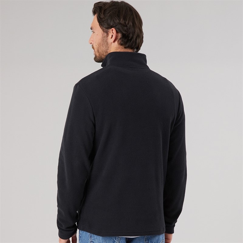 Mens 1/4 Zip Microfleece Top Black - Image 2
