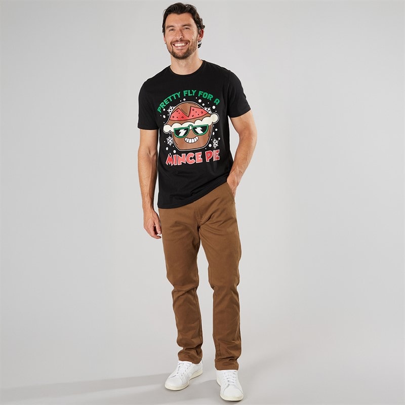 Mens Novelty Christmas T-Shirt Black - Image 3